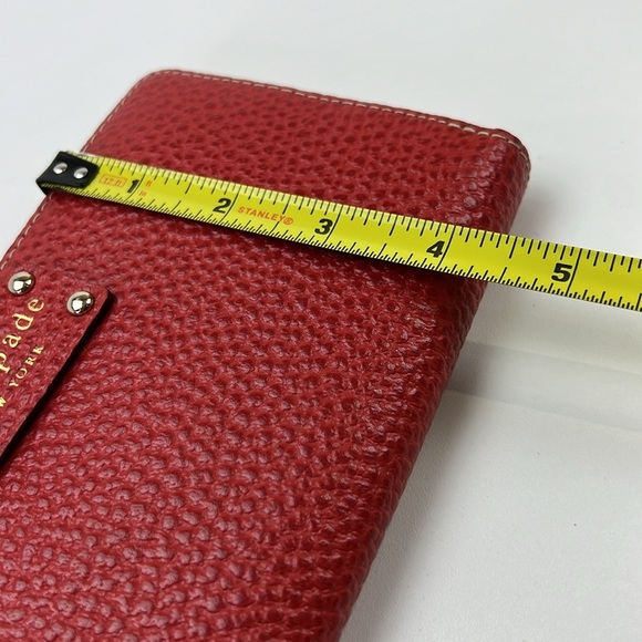 NWOT Kate Spade Red Pebbled Leather Wallet - Picture 5 of 5